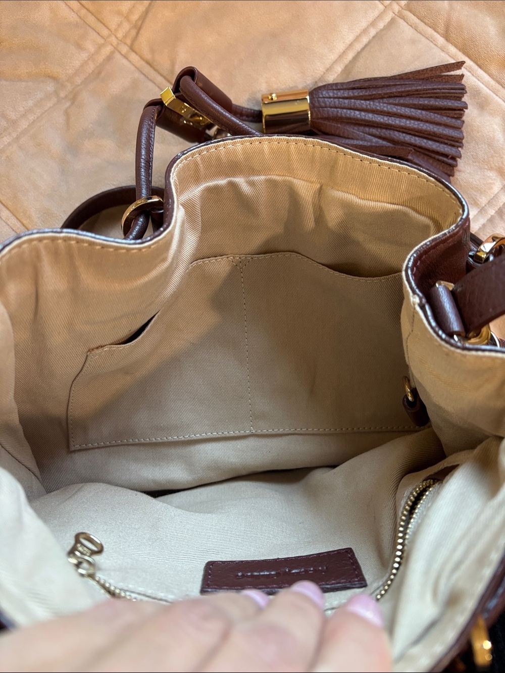 See By Chloe Colorblock Suede & Leather Drawstring Crossbody - Picture 10 of 17